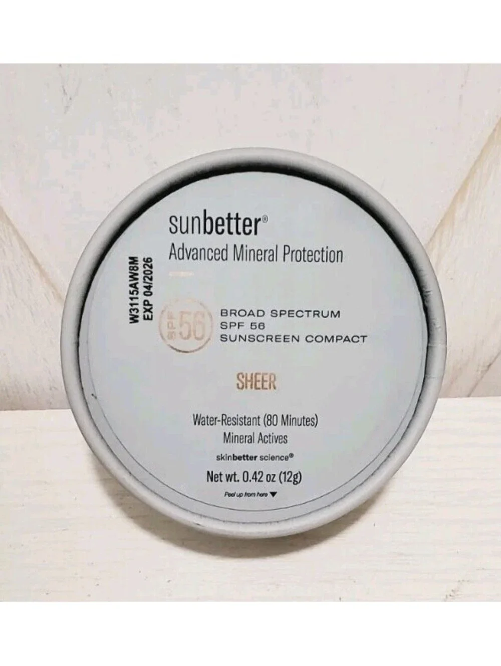 sunbetter SPF 56 Mineral Sunscreen Compact 0.42 oz See Pics